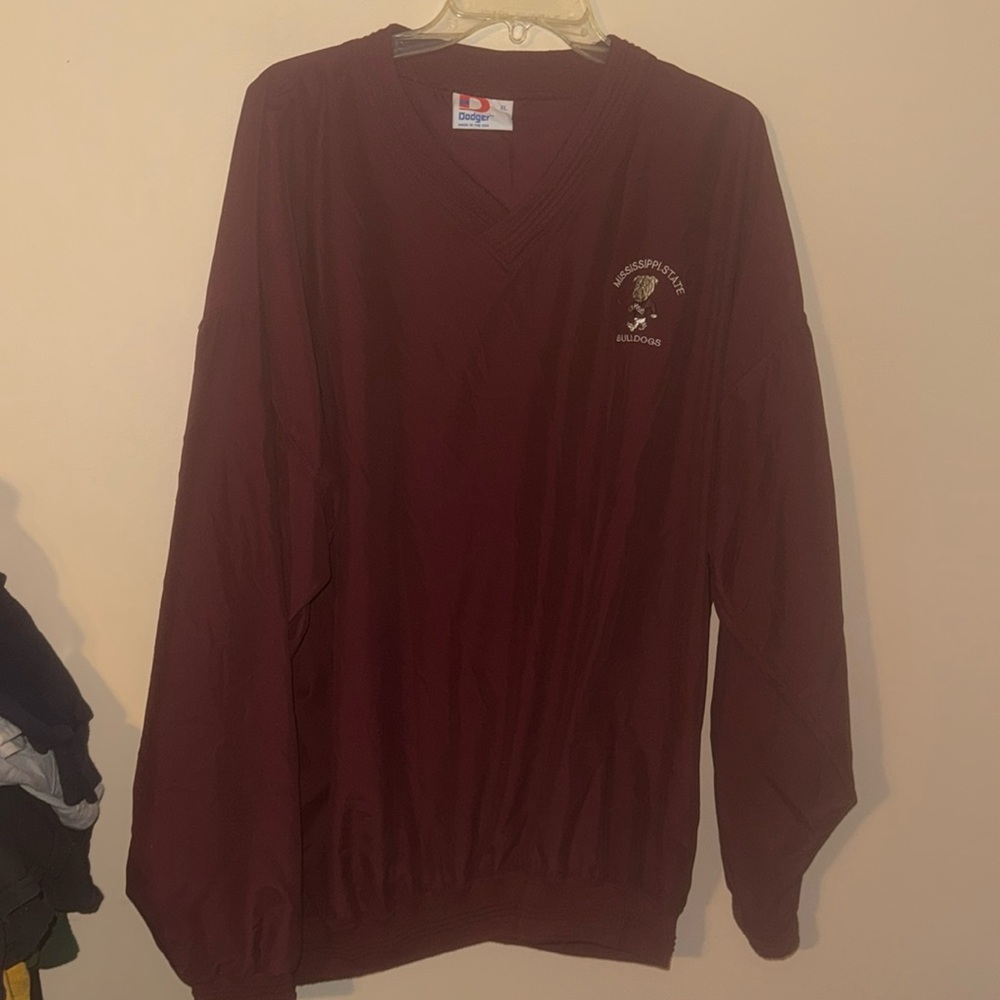 Dodger XL Mississippi State Bulldogs Pullover Jacket Vintage maroon